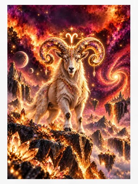 Kosmischer Widder im Sternenfeuer