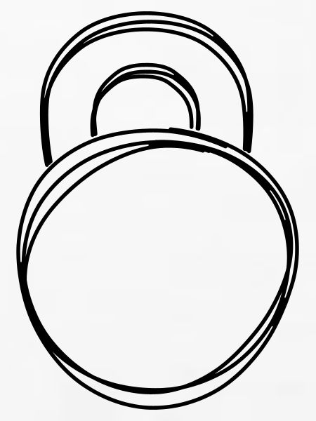 Kettlebell handgezeichnet