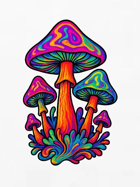Neon-Pilz-Illustration