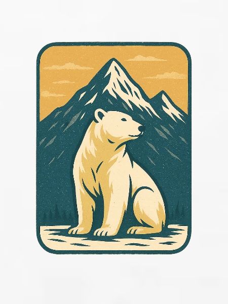 Polar Bär vor Berglandschaft