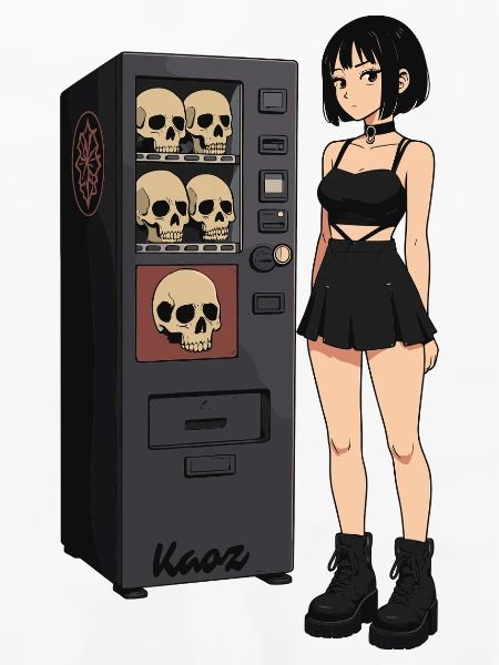 Skull Vending Machine Goth-Mädchen