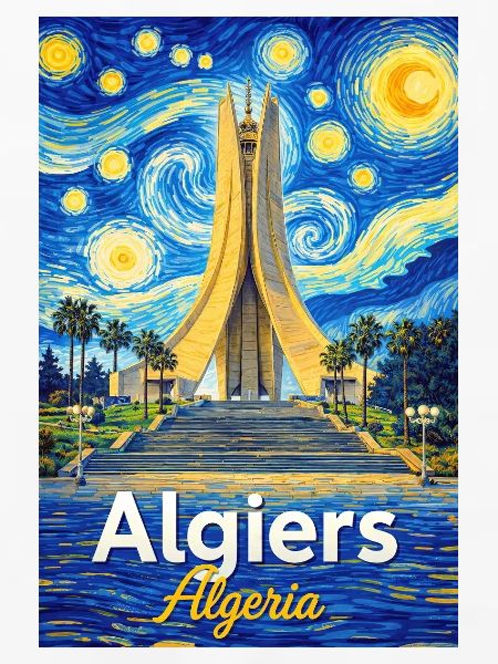 Algiers Monument Starry Night Stil