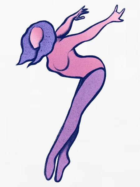 Pink-Lila-Silhouette-Tänzer