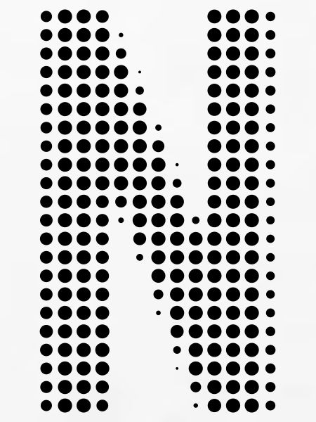 Buchstabe N – Punktmuster Initial Design