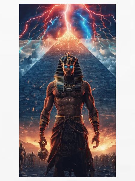 Donnerpharao vor der Pyramide