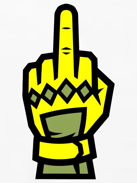 Mittelfinger Handschuh Gelb Symbol