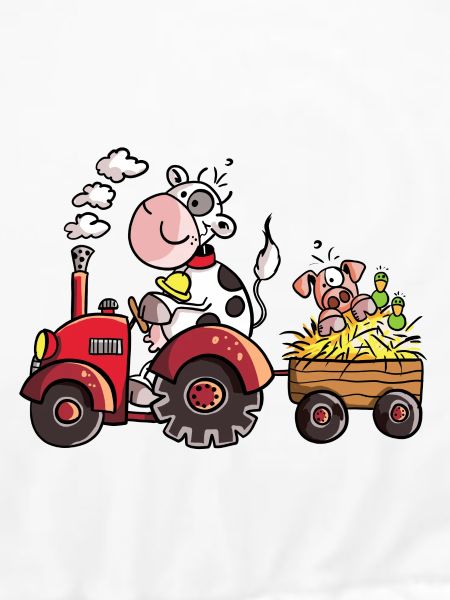 Kuh fährt Schwein