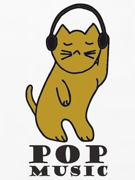 Katzen DJ mit Kopfhörern