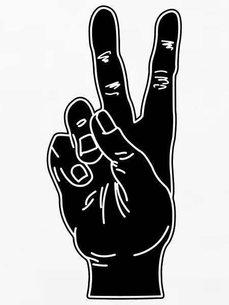 Black hand gesture peace