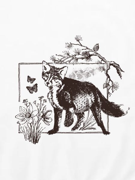 Waldfuchs im Blumenrahmen