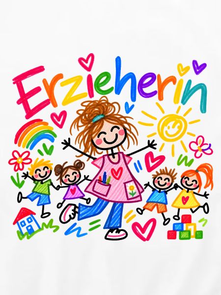 Erzieherin Kindergarten Beruf Geschenk Doodle
