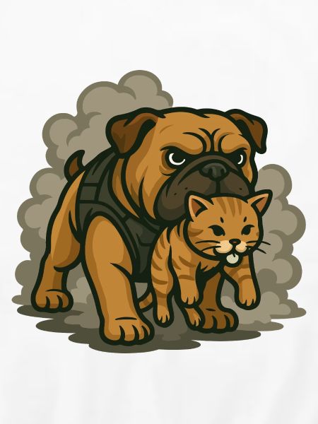 Wachhund- und Katzenduo