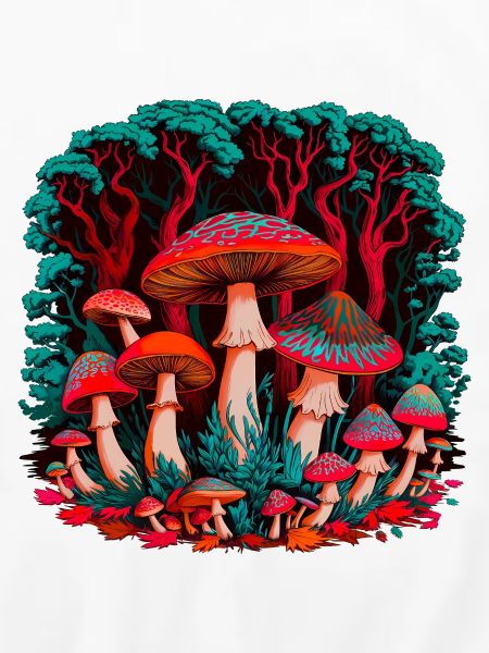 Fantasievolle Pilzwelt im Wald