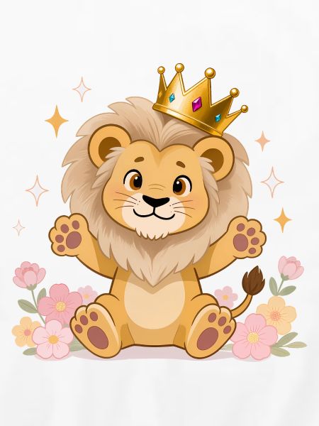 🦁 Löwe mit Krone und Blumen