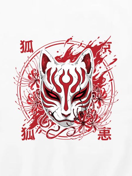 Kitsune Maske Rot-Weiß