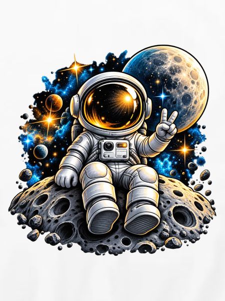 Astronaut auf Mondstein