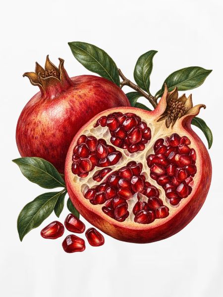 Granatapfel geöffnet zu Ruby Chambers