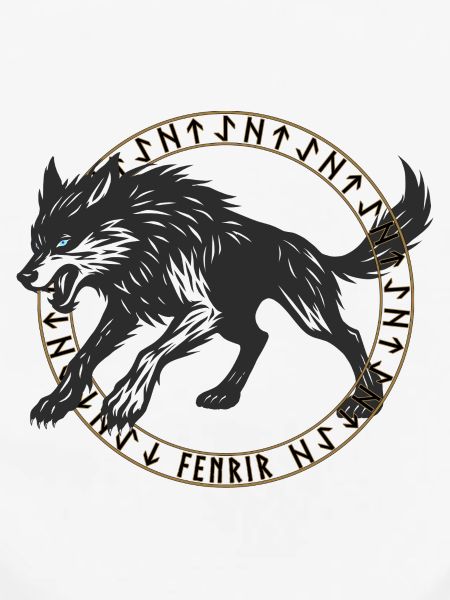 Fenrir im Wikinger-Runen-Kreis 