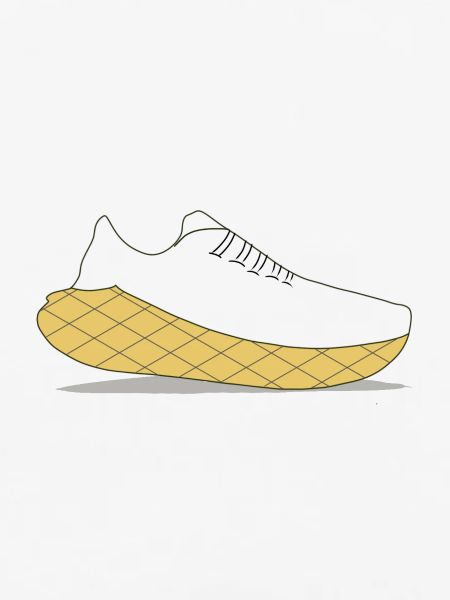 Gelbe Gitter-Sohle Sneaker