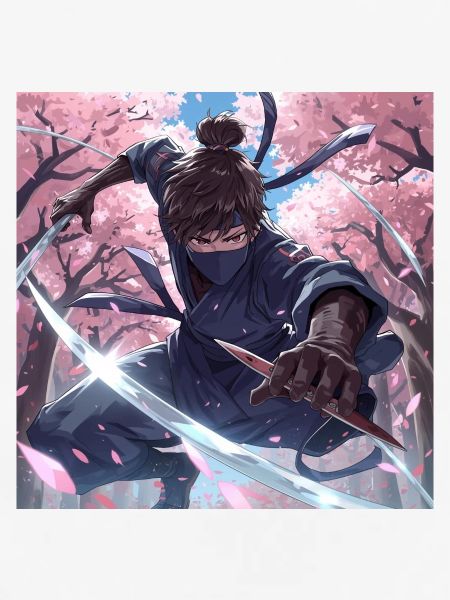 Ninja im Kirschblütenwald