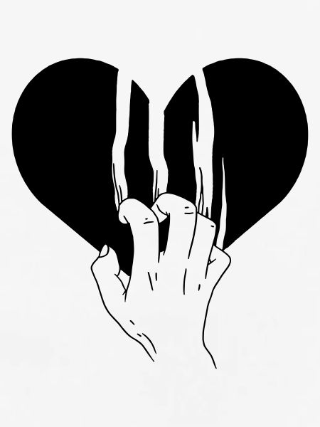 Gebrochenes Herz zerrissene Liebe