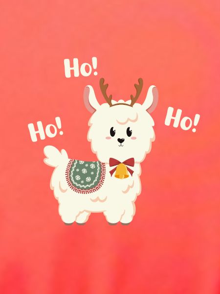 Weihnachtslama mit Glocke