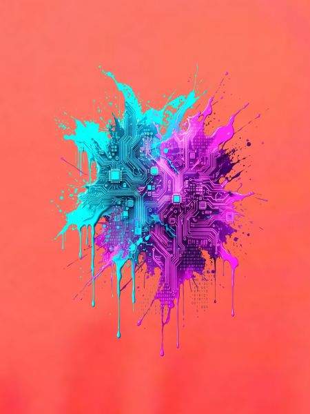 Cyber Splatter Digitale Tintenfusion