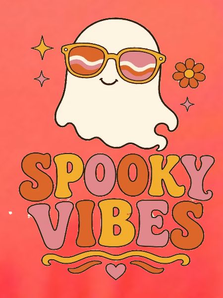 Spooky Vibes Ghost Retro