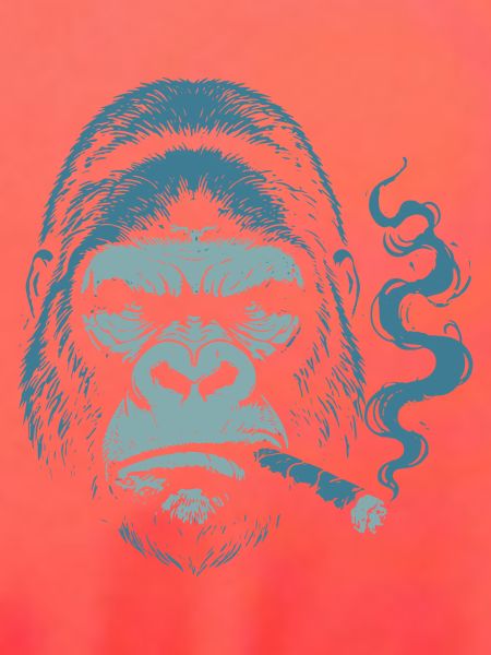 Gorilla mit Zigarrenporträt