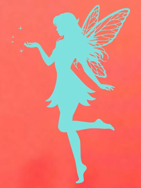Feen-Silhouette mit Sternen