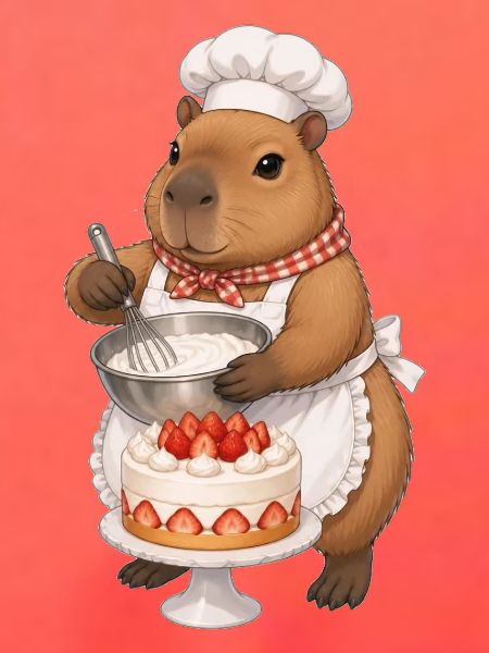 Capybara beim Backen