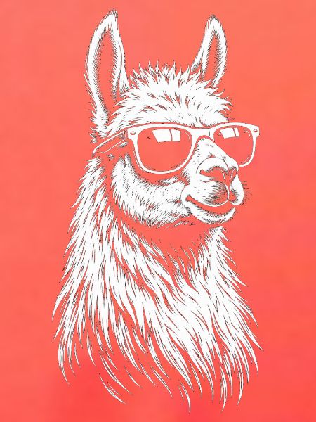 Sonnenbrillen-Lama Linienkunst