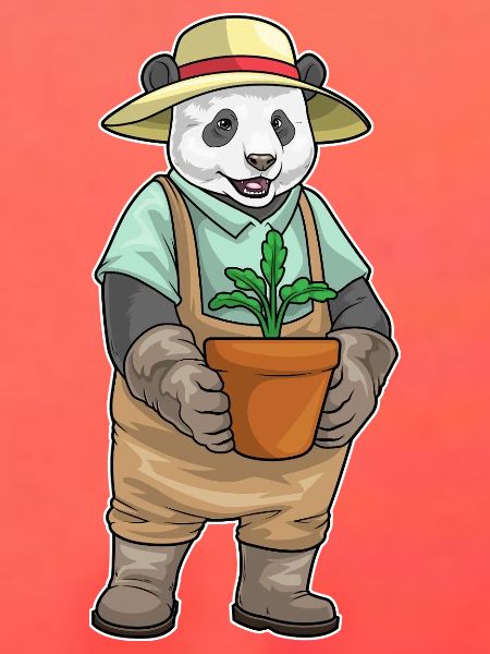 Panda Gärtner Setzling Garten