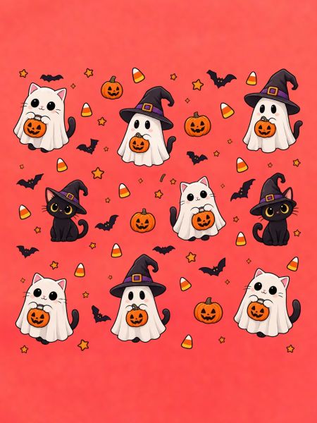 Cutes Halloween-Katzen-Muster
