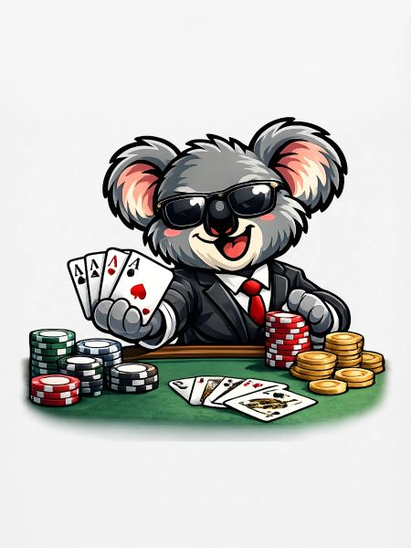Süßer Koala spielt Poker