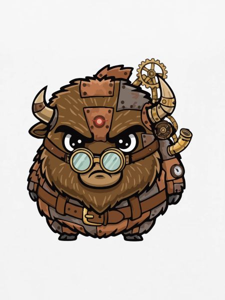 Bison Steampunk Cyborg Rüstungsräder
