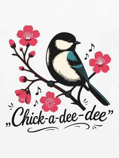 Chick-a-dee-dee-dee Meise mit Vogelruf