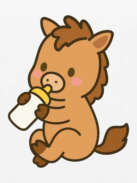 Pfohlen mit Milchflasche