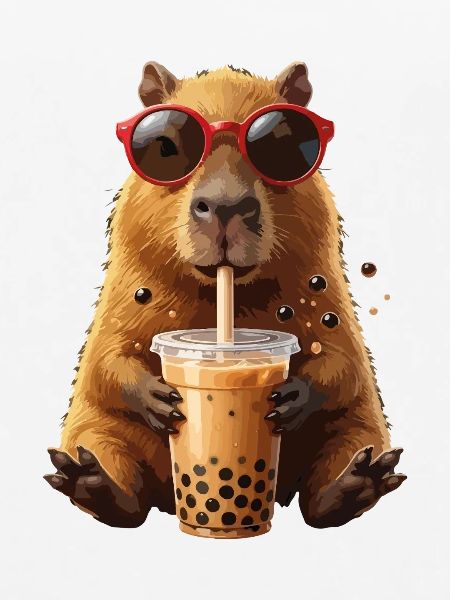 Sonnenhamster mit Bubble Tea