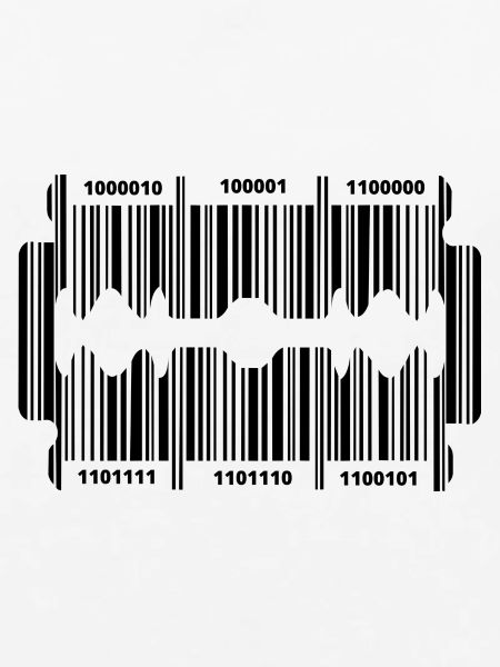 Rasierklinge mit geheim Code