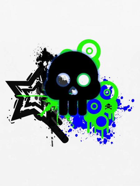 Neon Schädel Spritzer