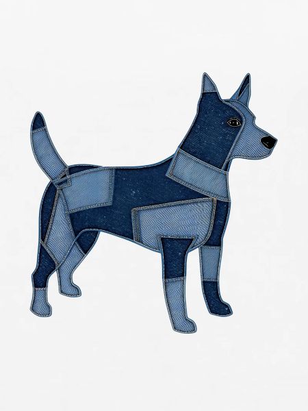 Patchwork Hund aus Jeansstoff
