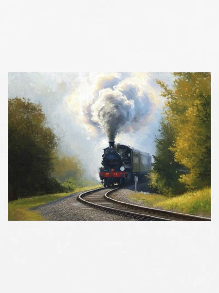 Herbstliche Dampfeisenbahn im Wald