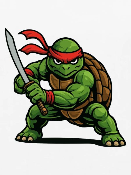 Ninja-Krieger-Schildkröte mit Katana-Schwert