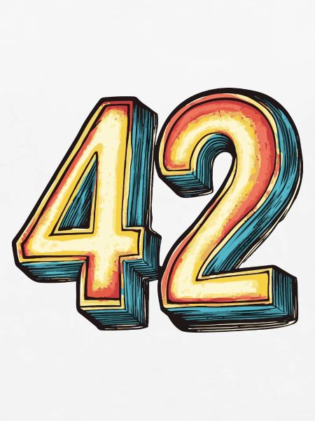 42 Zahl Bunt