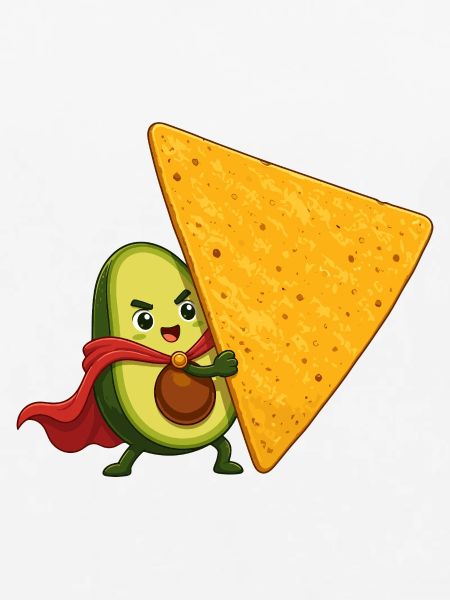 Avocado Held und Chip