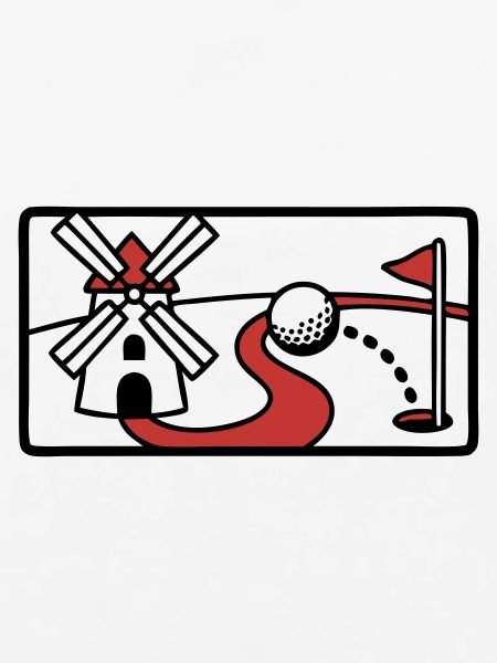 Minigolf Bahn Windmühle Freizeitpark Team