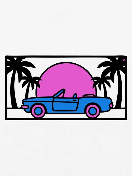 Cabrio Palmen Sunset Grafik
