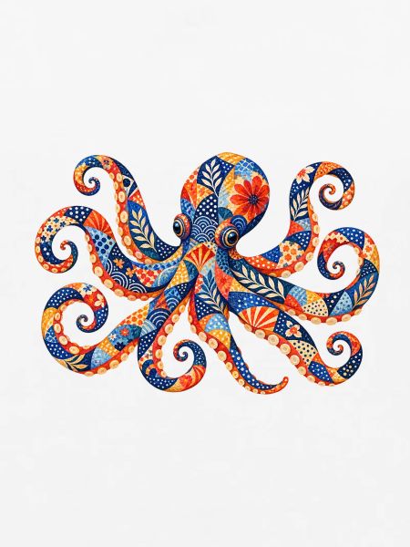 Patchwork-Oktopus Farbenzauber