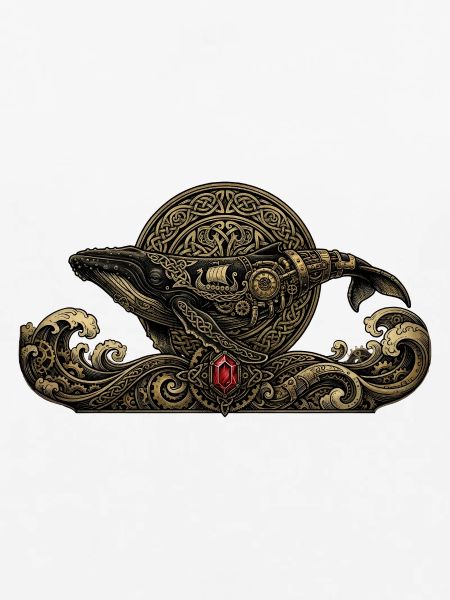 Steampunk-Wal mit Edelsteinen